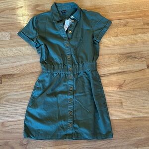 J. Crew Green Button-Up Dress